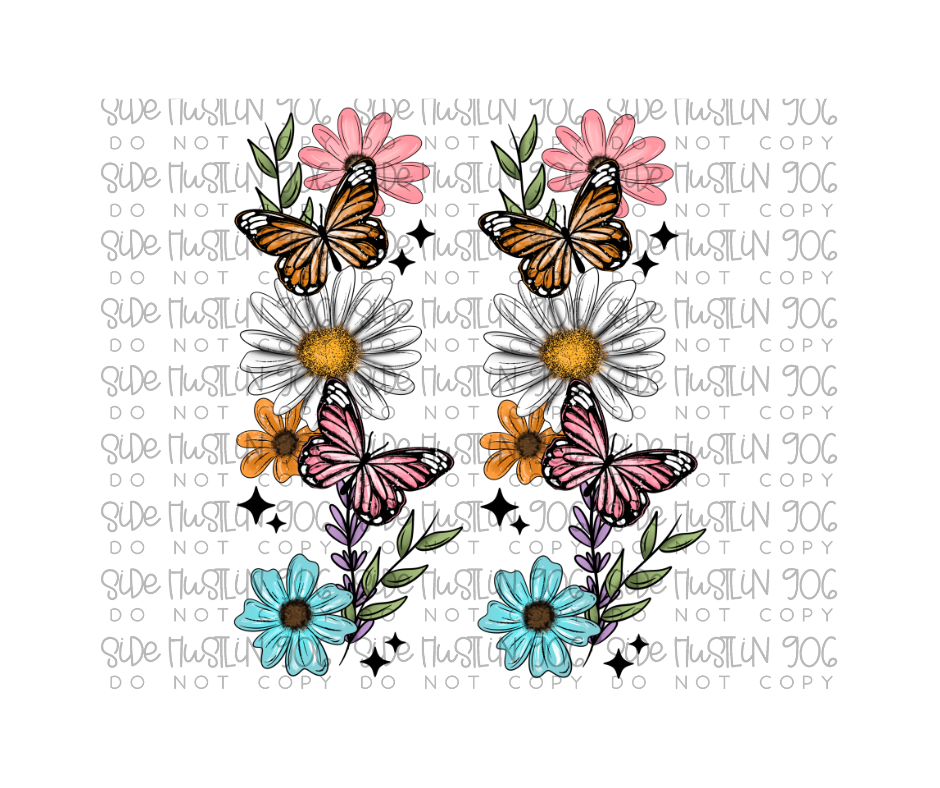 Spring Floral Butterfly Sleeve-Ready to Press Transfer