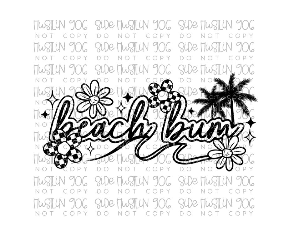 Beach Bum Single Color-Ready to Press Transfer
