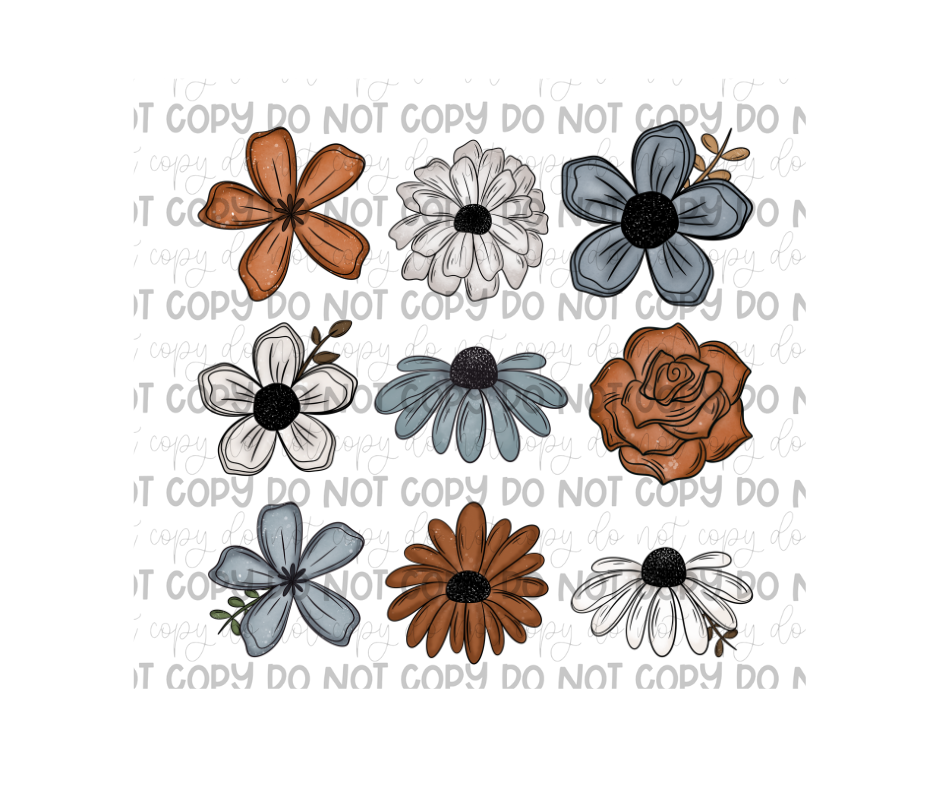 Flower Grid-Ready to Press Transfer