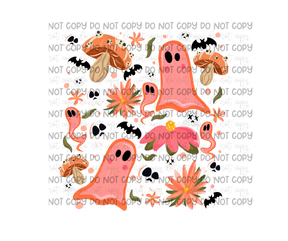 Spooky Floral Collage-Ready to Press Transfer