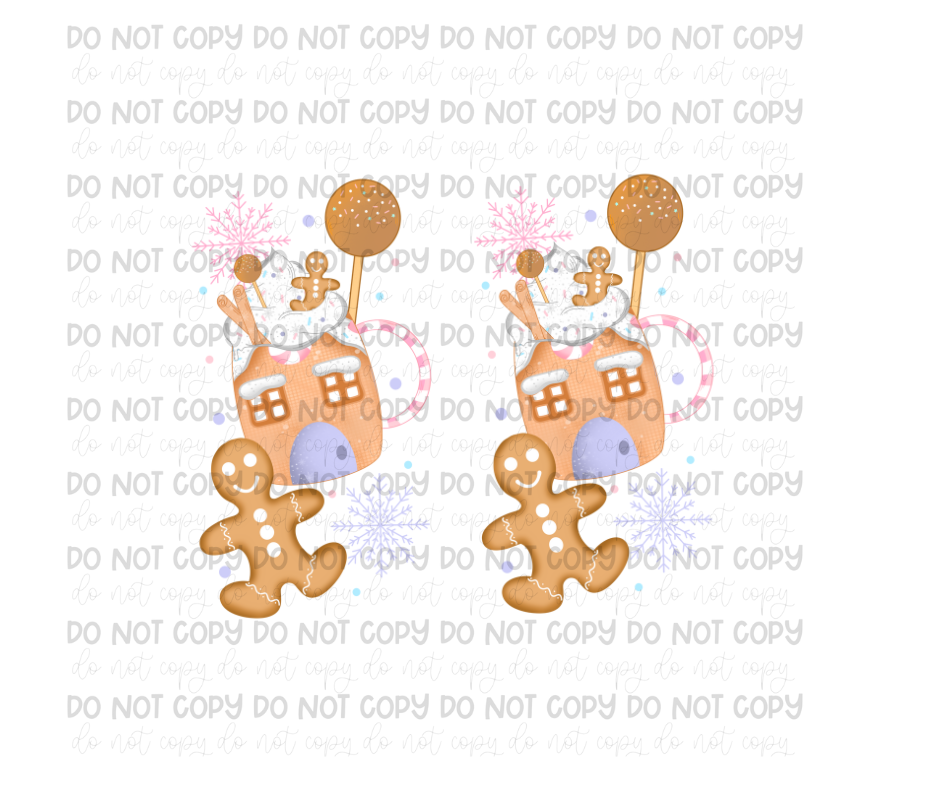 Gingerbread Hot Cocoa Sleeves-Ready to Press Transfer