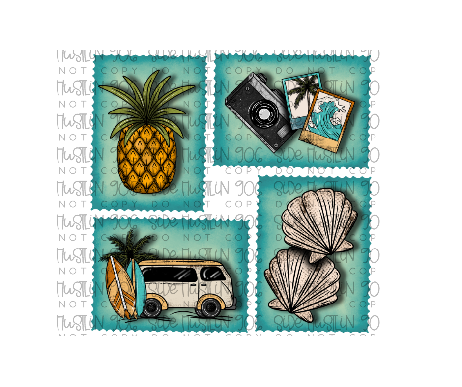 Beach Stamp-Ready to Press Transfer