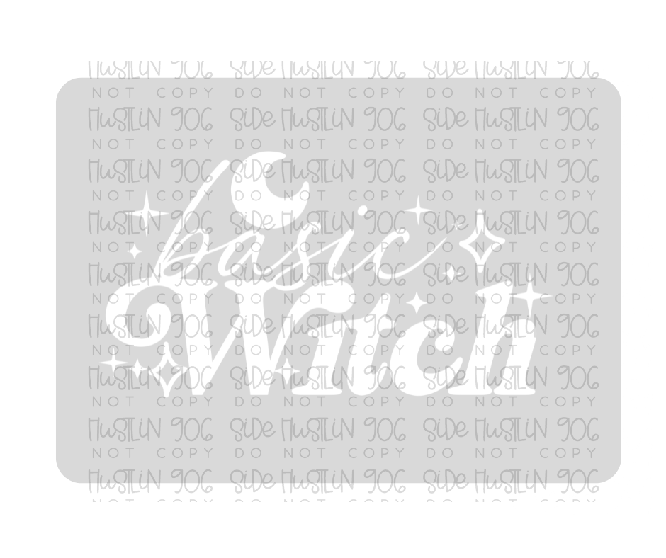 Basic Witch Single Color White-Ready to Press Transfer
