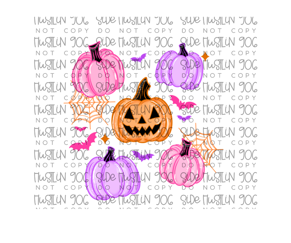 Colorful Pumpkin Collage-Ready to Press Transfer
