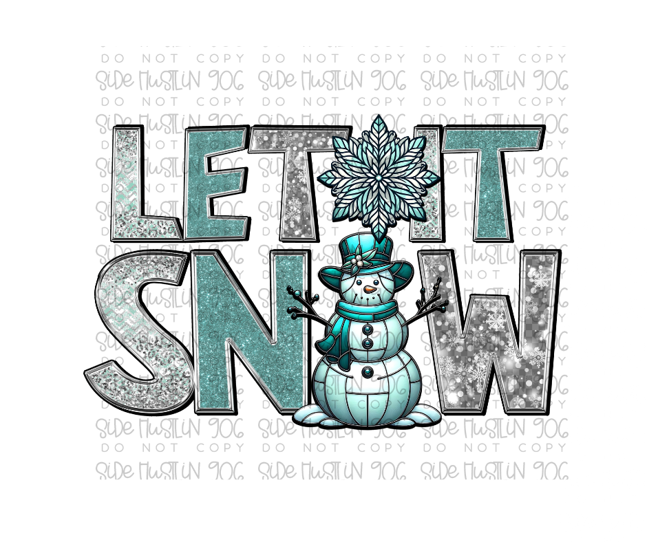 Let it Snow stained glass-Ready to Press Transfer