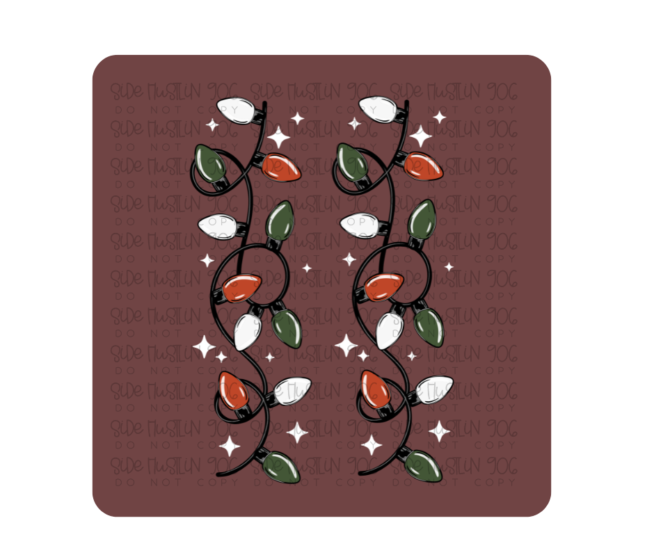 Very Merry Hot Mess Lights Sleeve White Stars-Ready to Press Transfer