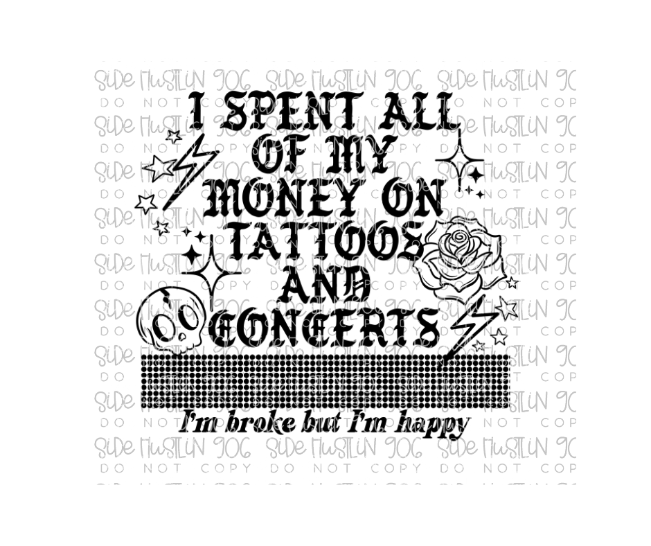 Tattoos and Concerts-Ready to Press Transfer
