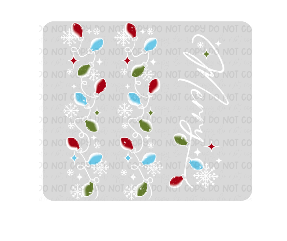 Merry Lights white outline-Ready to Press Transfer