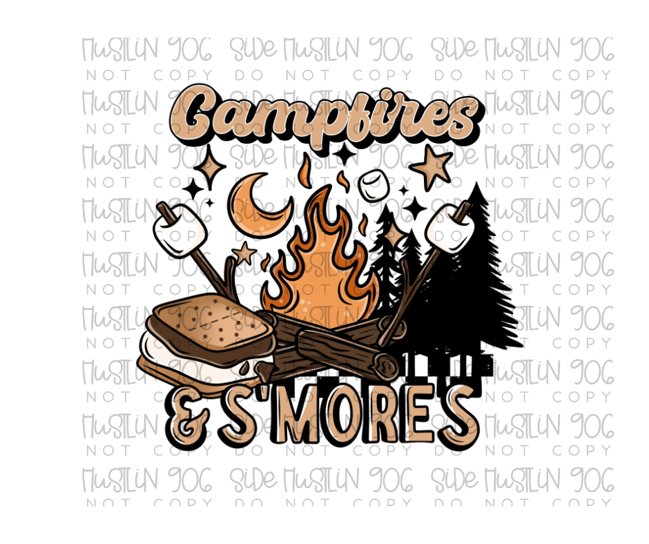 Campfire and S'mores-Ready to Press Transfer