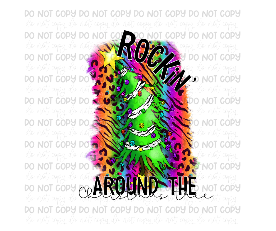 Rockin around the Christmas Tree LF-Ready to Press Transfer