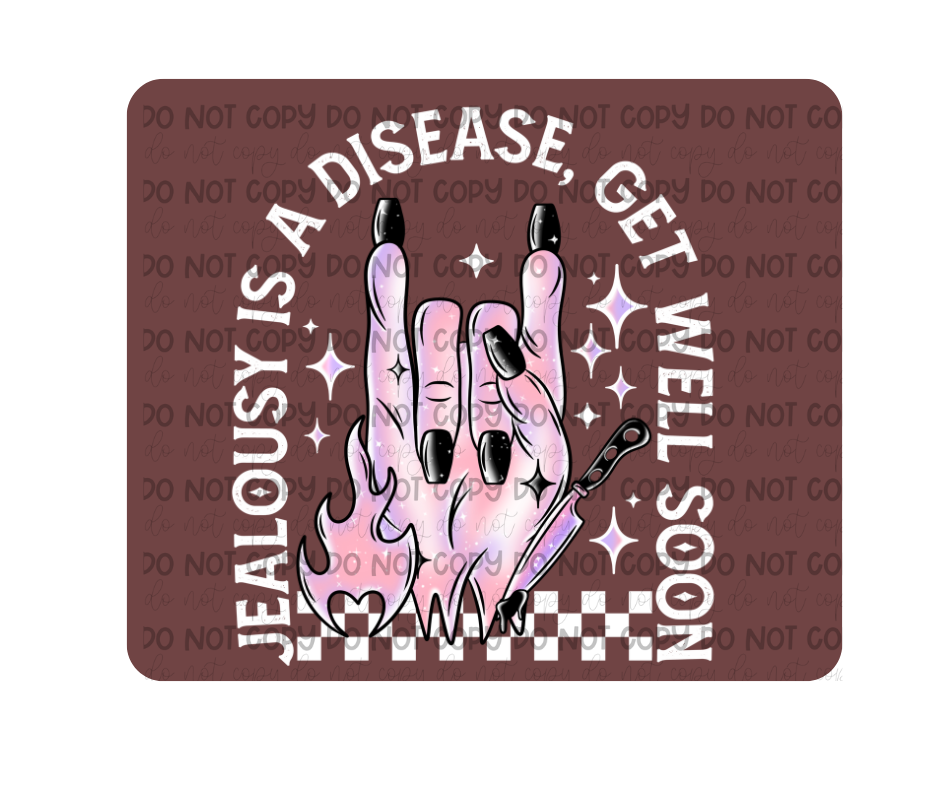 Jealousy white words-Ready to Press Transfer