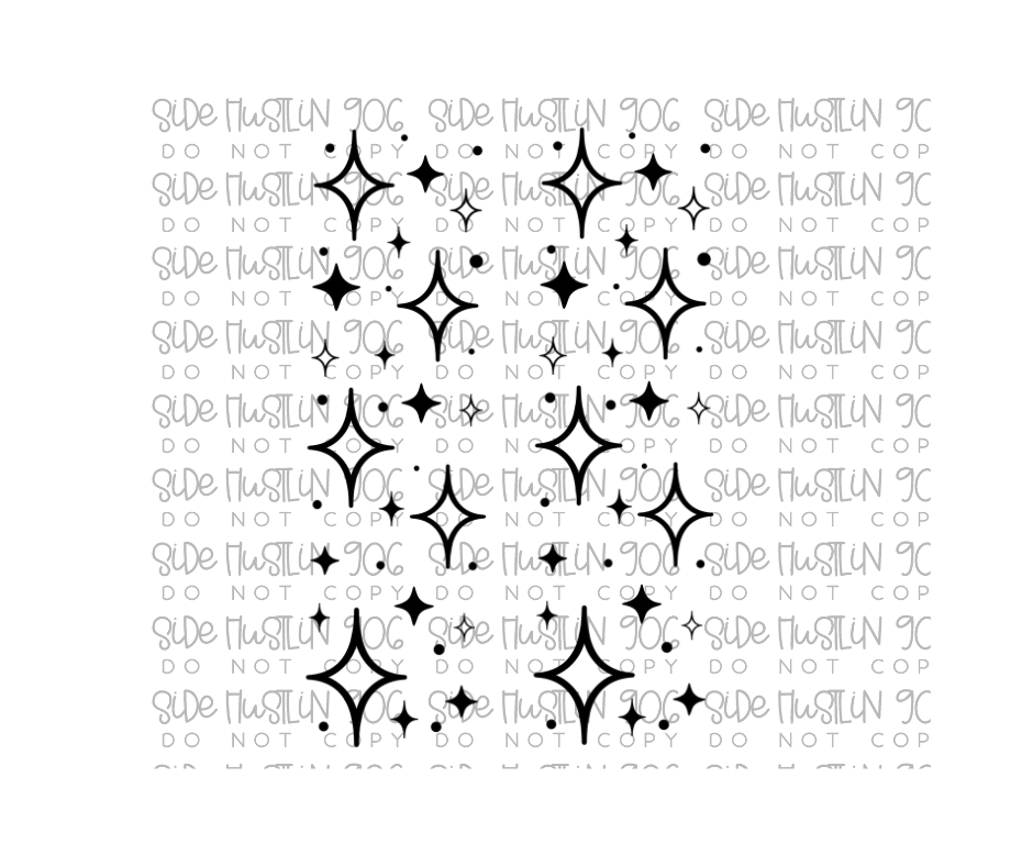 Stars black Sleeves-Ready to Press Transfer