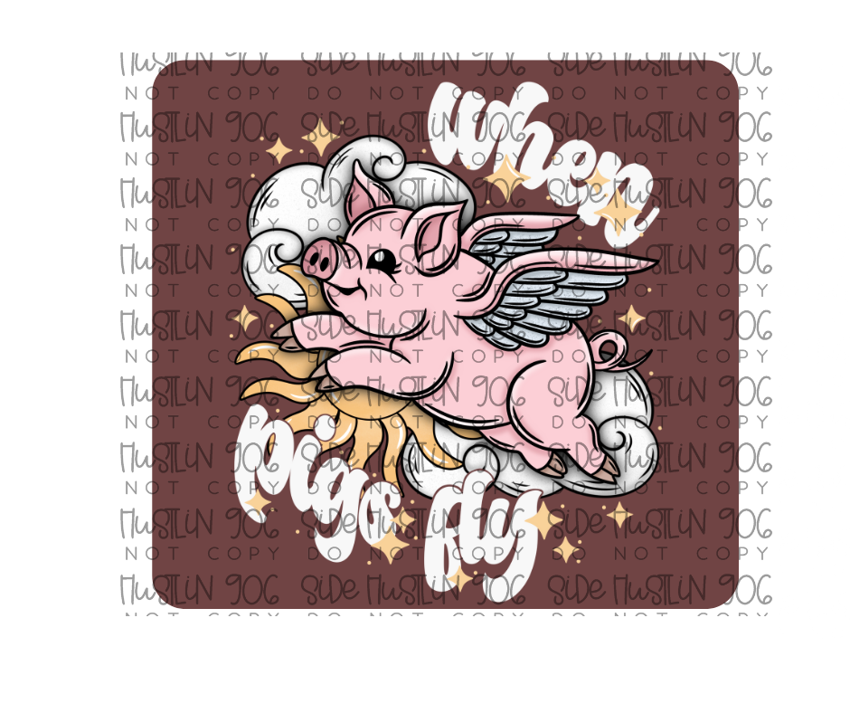 Pigs Fly white-Ready to Press Transfer