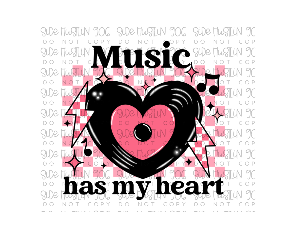 Music has my Heart black-Ready to Press Transfer