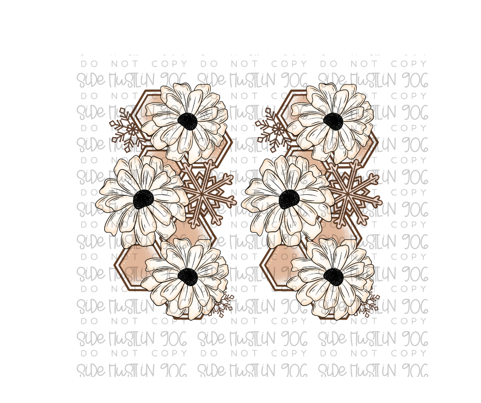 Neutral Winter Bee Sleeves-Ready to Press Transfer