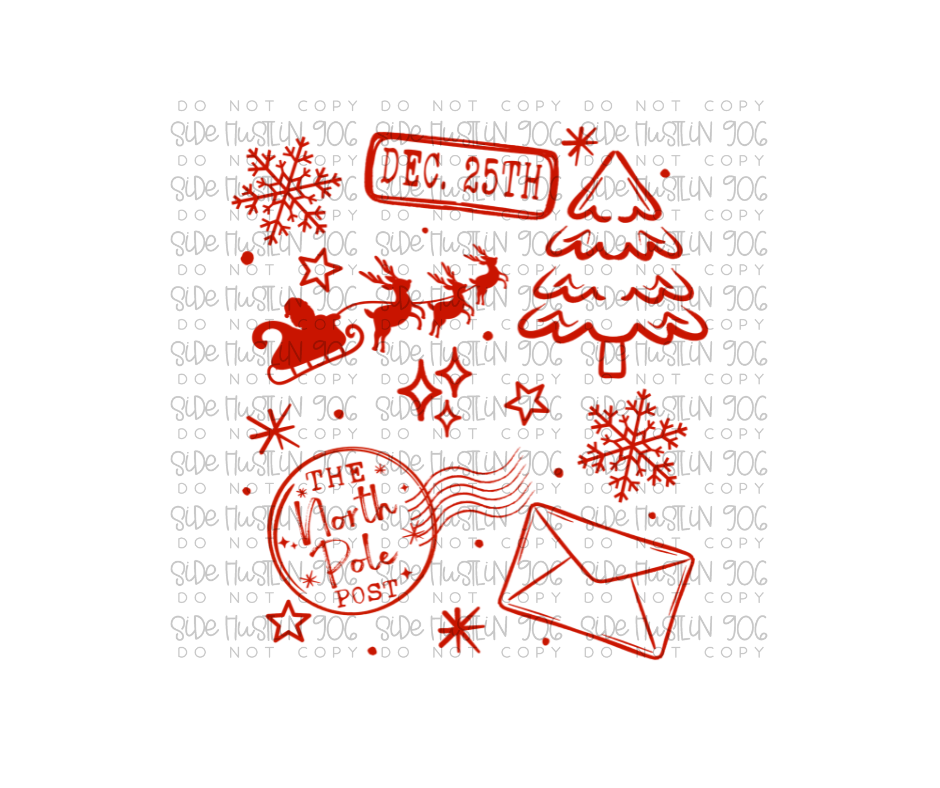 Dec 25th Red Santa sack-Ready to Press Transfer