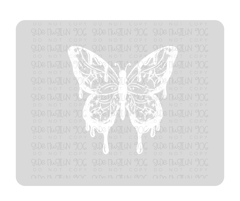 Tired & Angry Butterfly white-Ready to Press Transfer