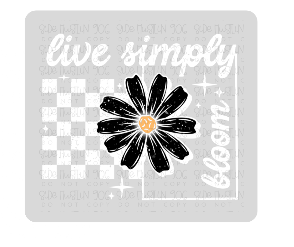 Live Simply white-Ready to Press Transfer