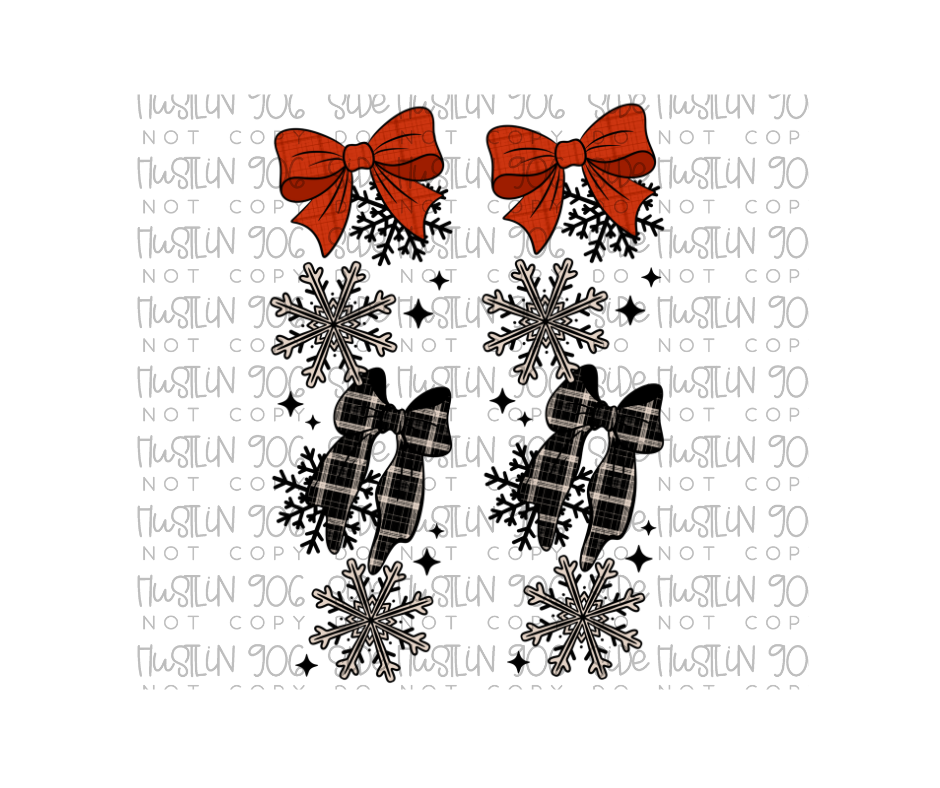 Cozy Season Plaid Bows Sleeve-Ready to Press Transfer