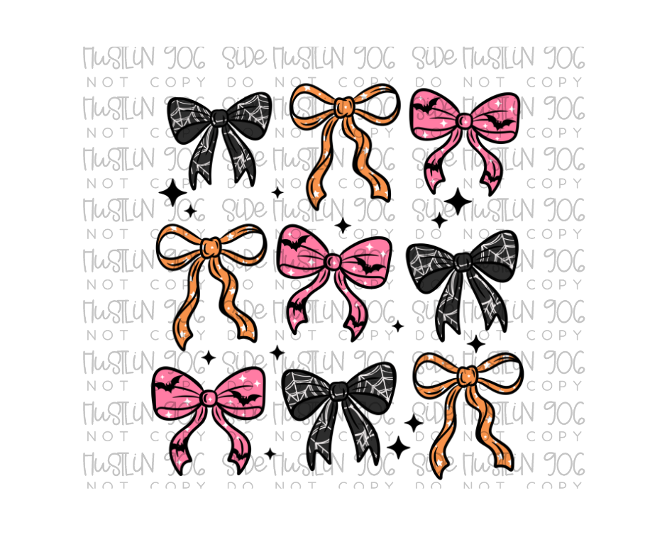 Spooky Bows Grid-Ready to Press Transfer