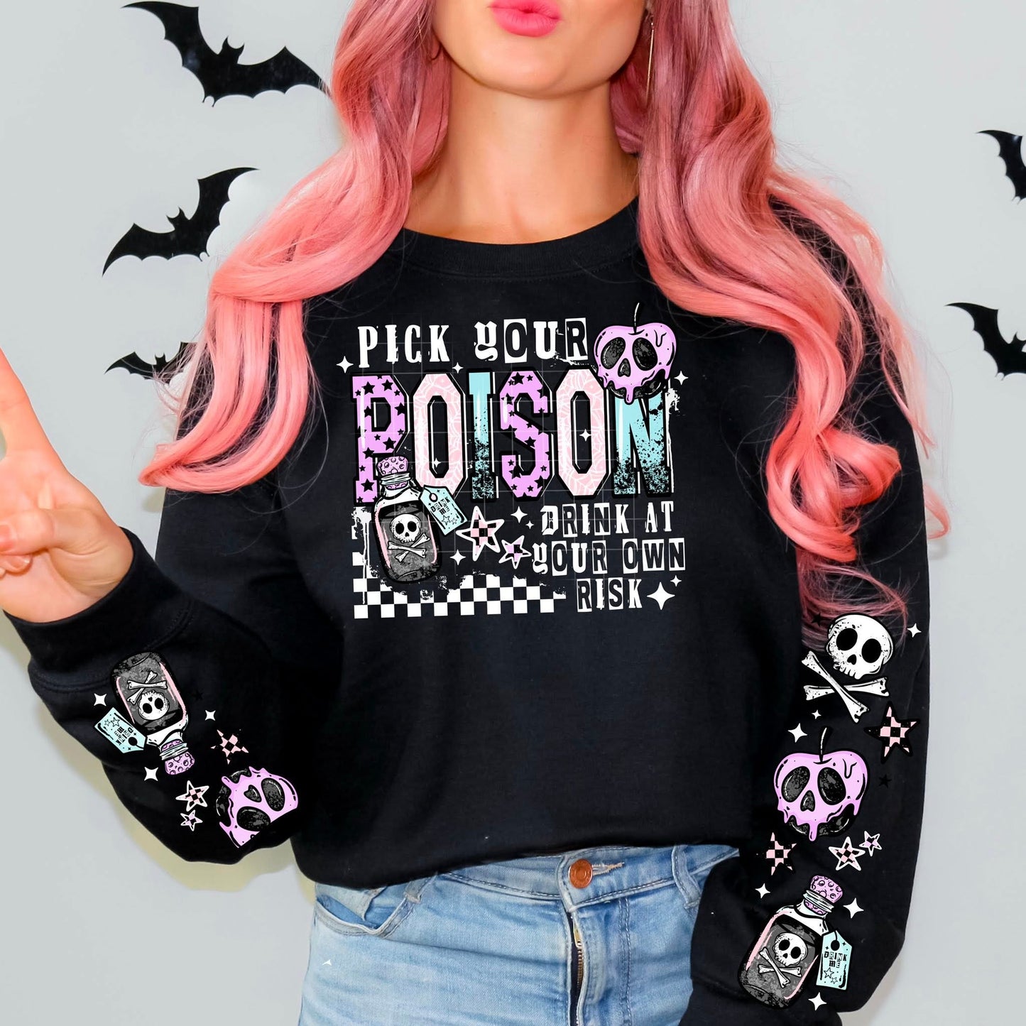 Pick Your Poison White Letters-Ready to Press Transfer