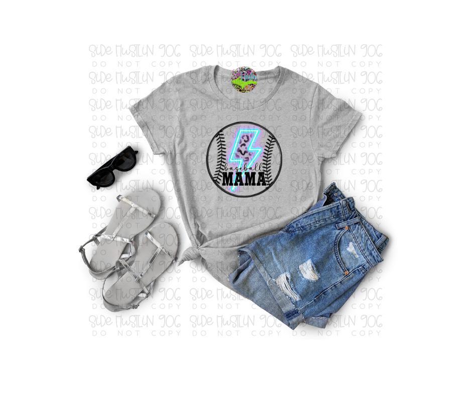 Baseball Mama Lightening Bolt Tee