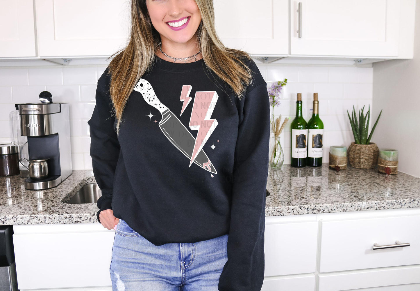 Lightning bolt knife Crew Sweatshirt