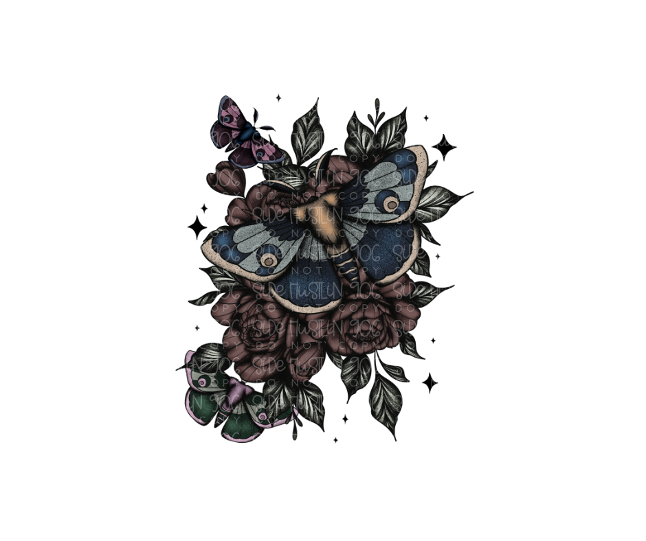 Muted Moth-Ready to Press Transfer