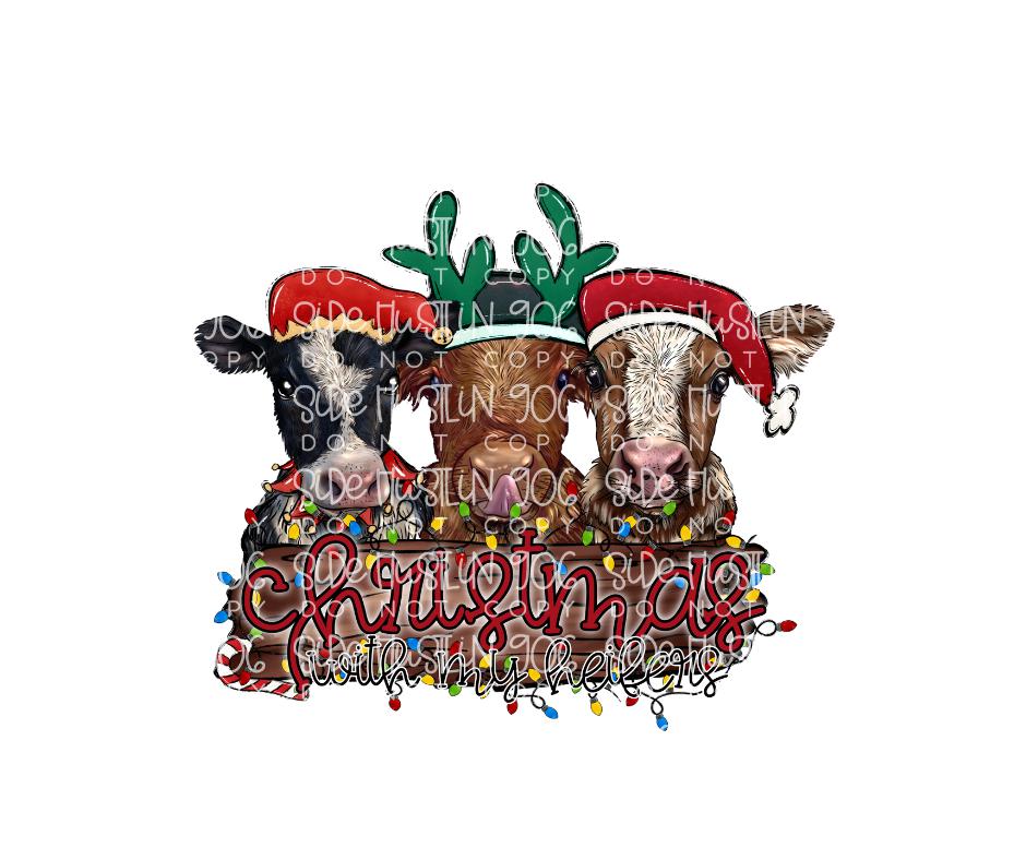 Christmas with my Heifers cow-Ready to Press Transfer