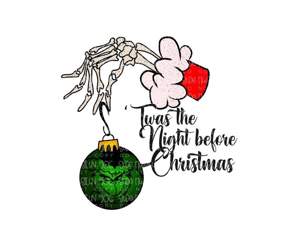 Twas the Night before Christmas skellie-Ready to Press Transfer