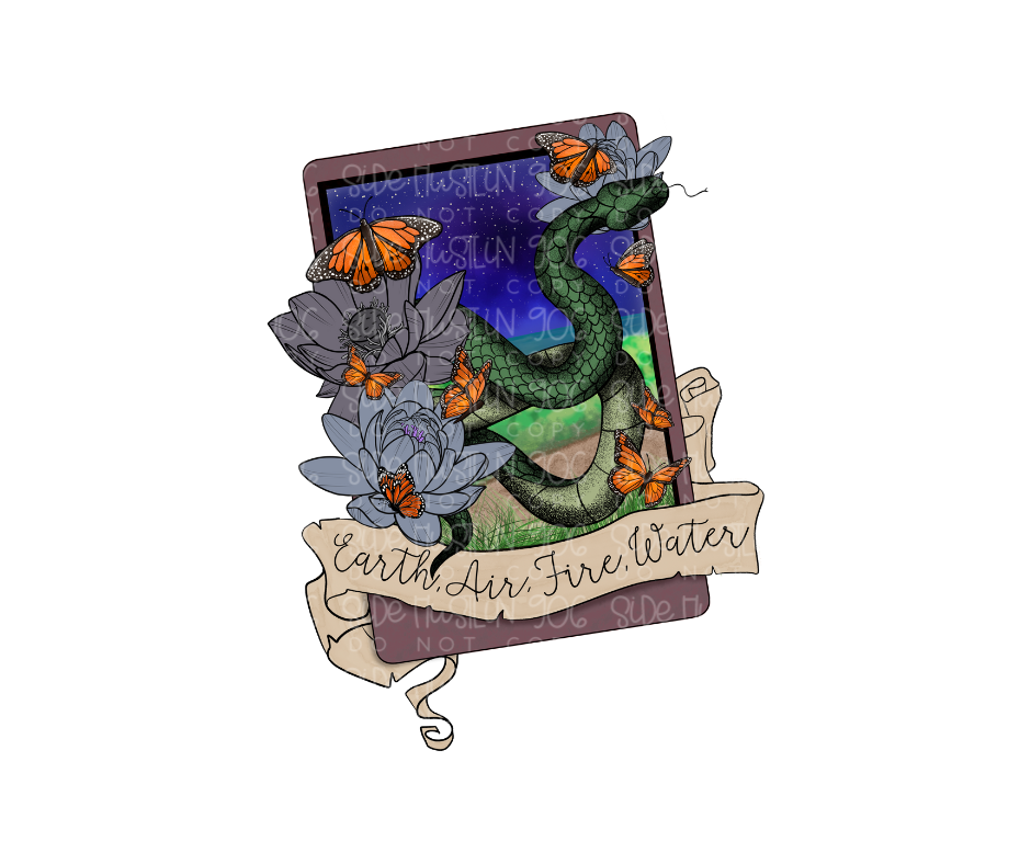 Earth Air Fire Water-Ready to Press Transfer