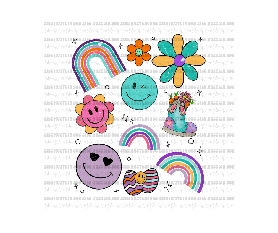 Groovy Easter-Ready to Press Transfer