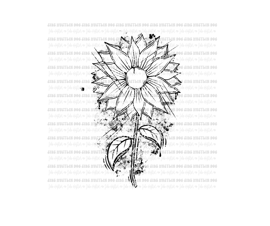 Splatter Flower-Ready to Press Transfer