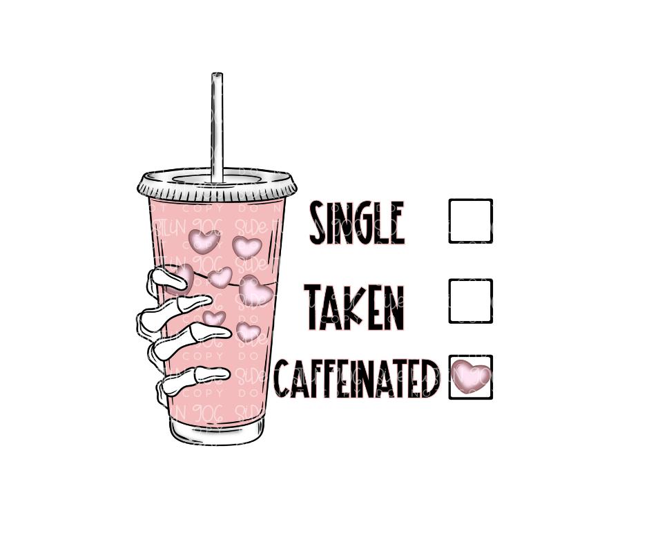 Caffeinated hearts-Ready to Press Transfer