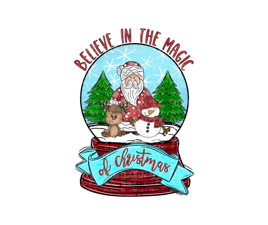 Believe in the Magic snow globe-Ready to Press Transfer