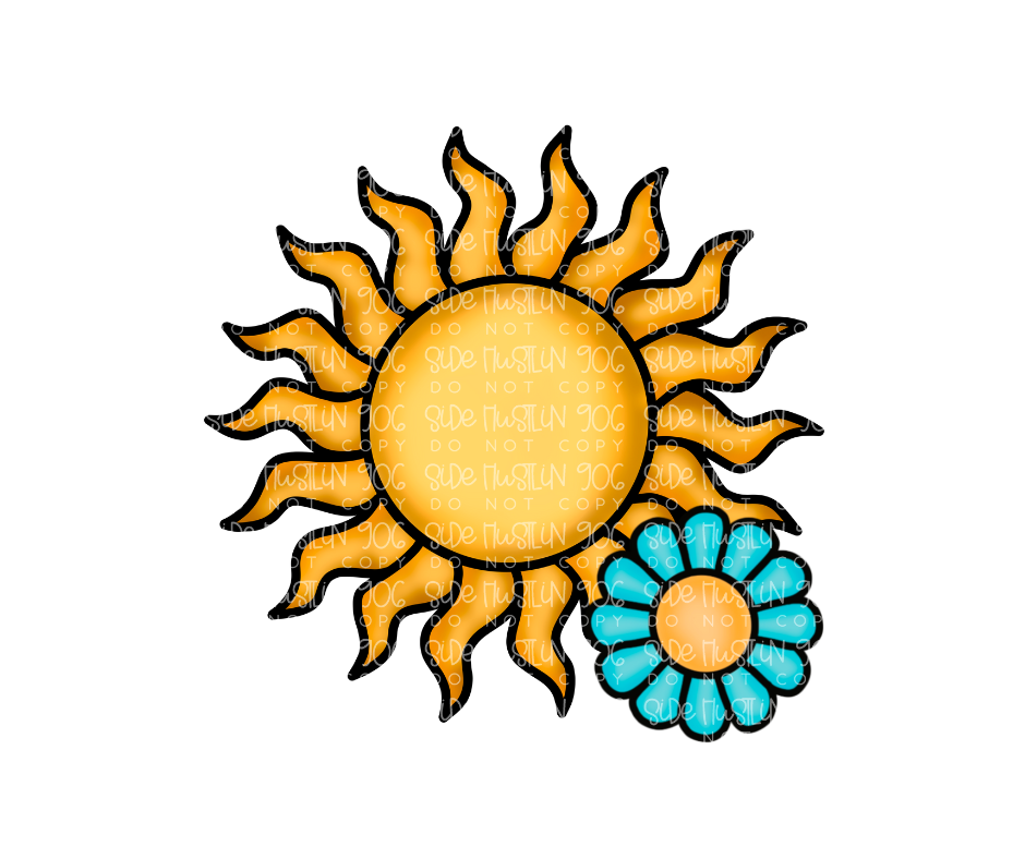 Sun & Flower -Ready to Press Transfer