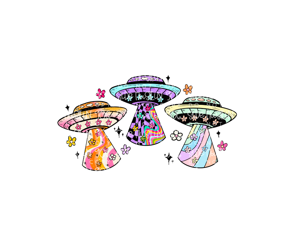 Groovy UFO-Ready to Press Transfer