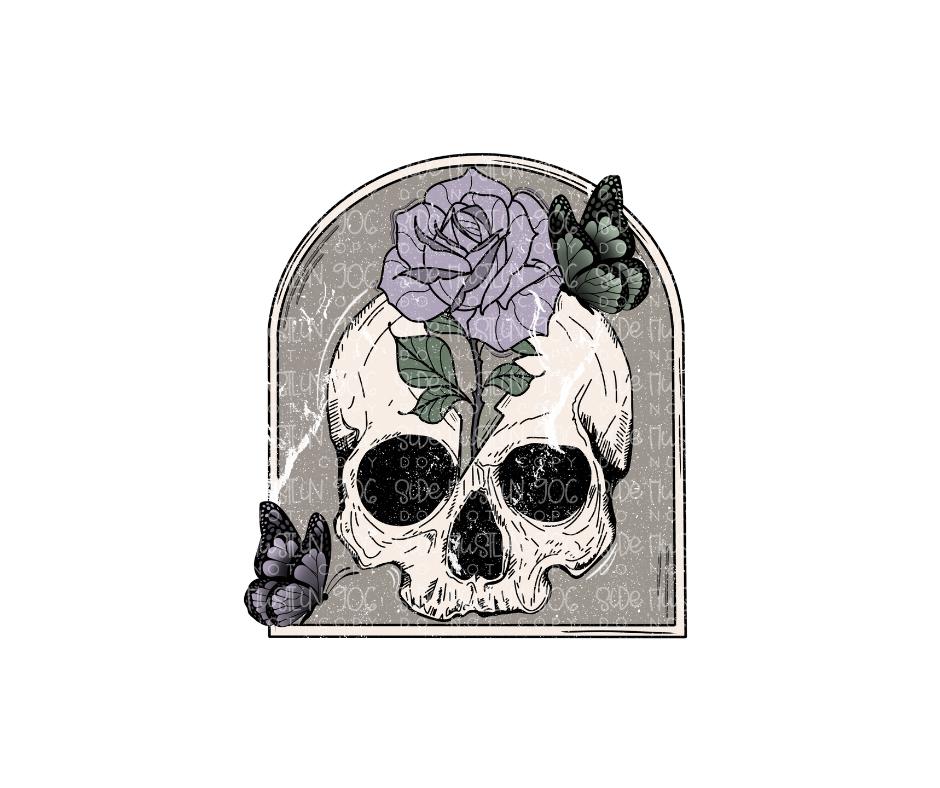 Skull Rose-Ready to Press Transfer