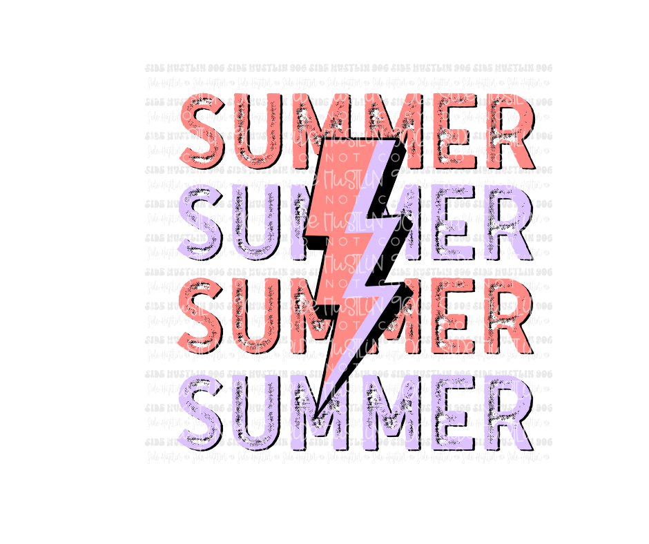 Summer lightning bolt-Ready to Press Transfer