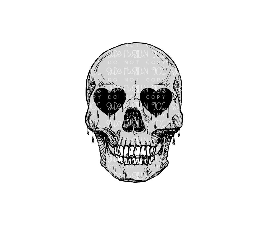 Heart Skull-Ready to Press Transfer