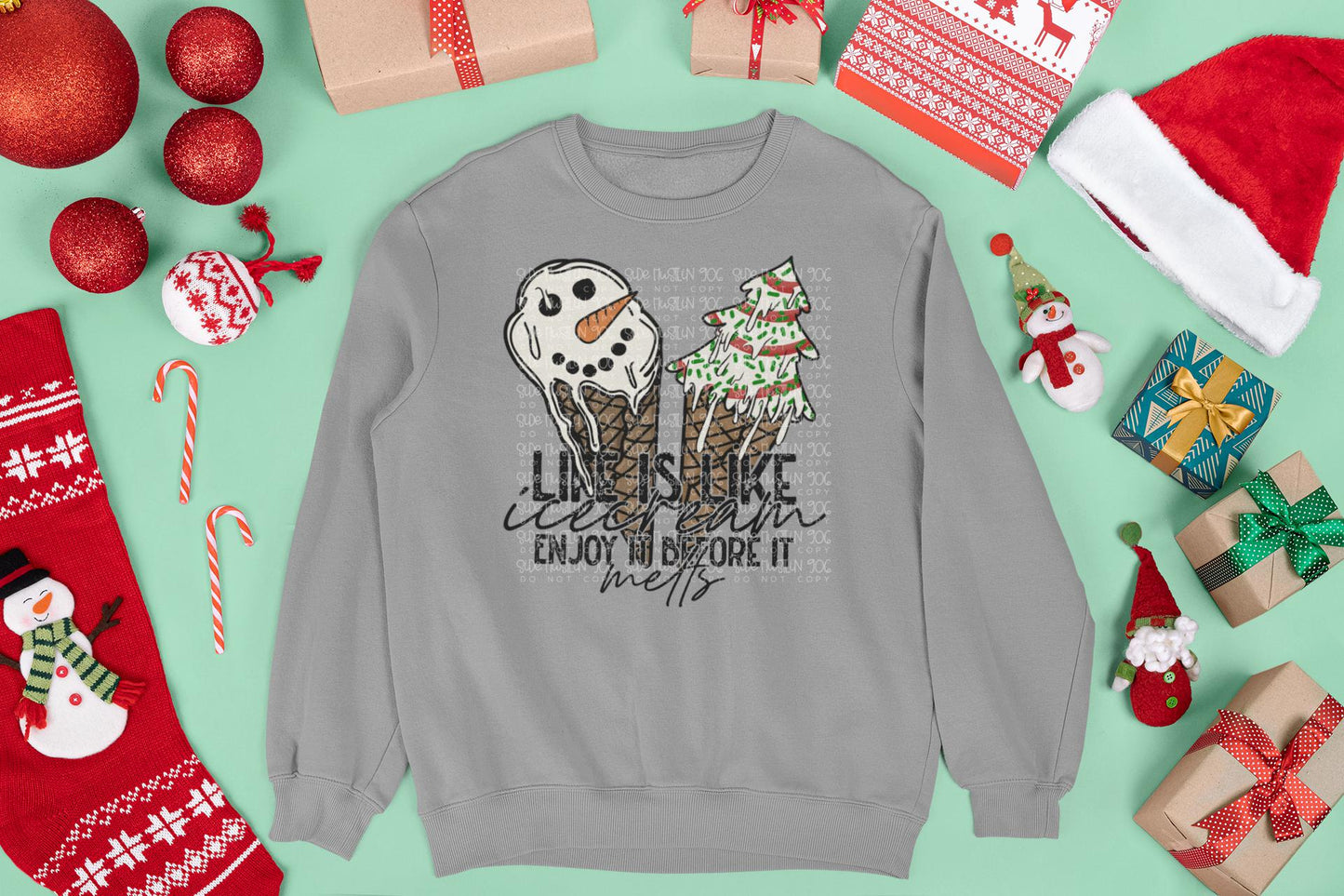 Life is like Ice Cream Crew Sweatshirt
