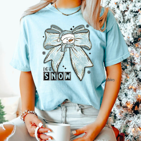 Let it Snow Bow-Ready to Press Transfer