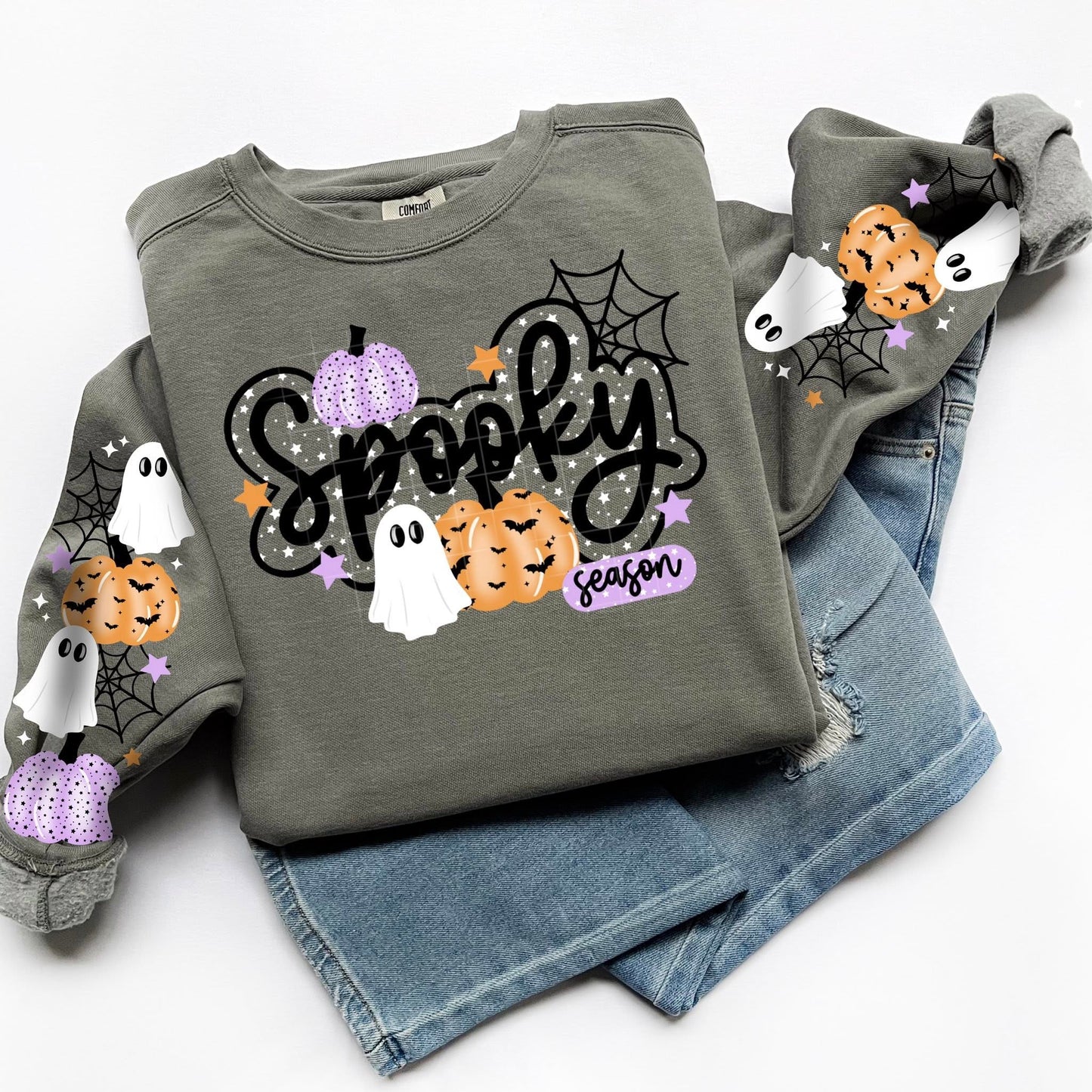 Spooky Season Purple and Orange-Ready to Press Transfer