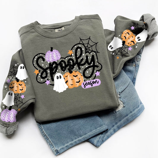 Spooky Season Purple and Orange-Ready to Press Transfer