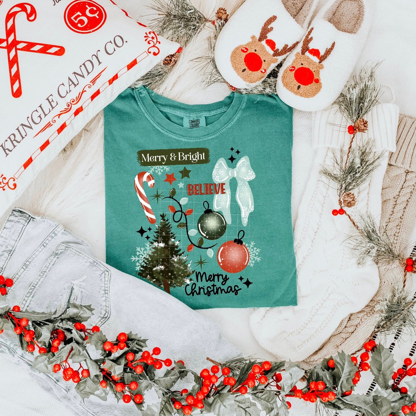 Merry and Bright Collage-Ready to Press Transfer