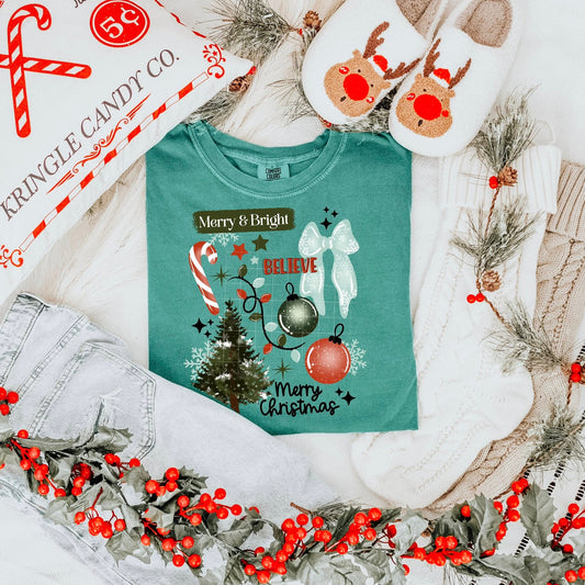 Merry and Bright Collage-Ready to Press Transfer