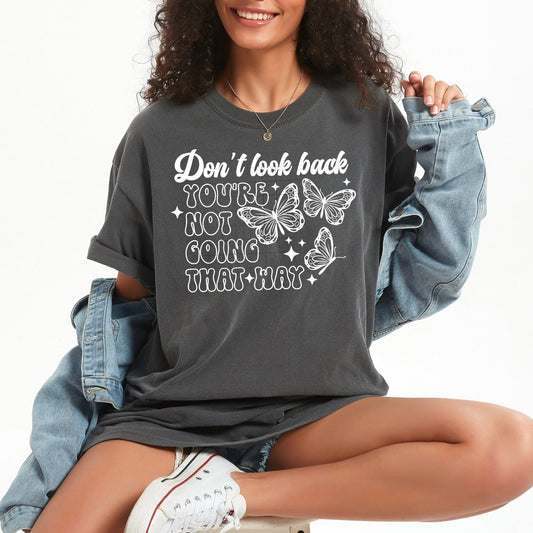 Don't Look Back Single Color White-Ready to Press Transfer