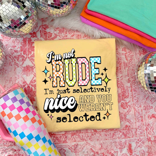 I'm Not Rude Black Text-Ready to Press Transfer