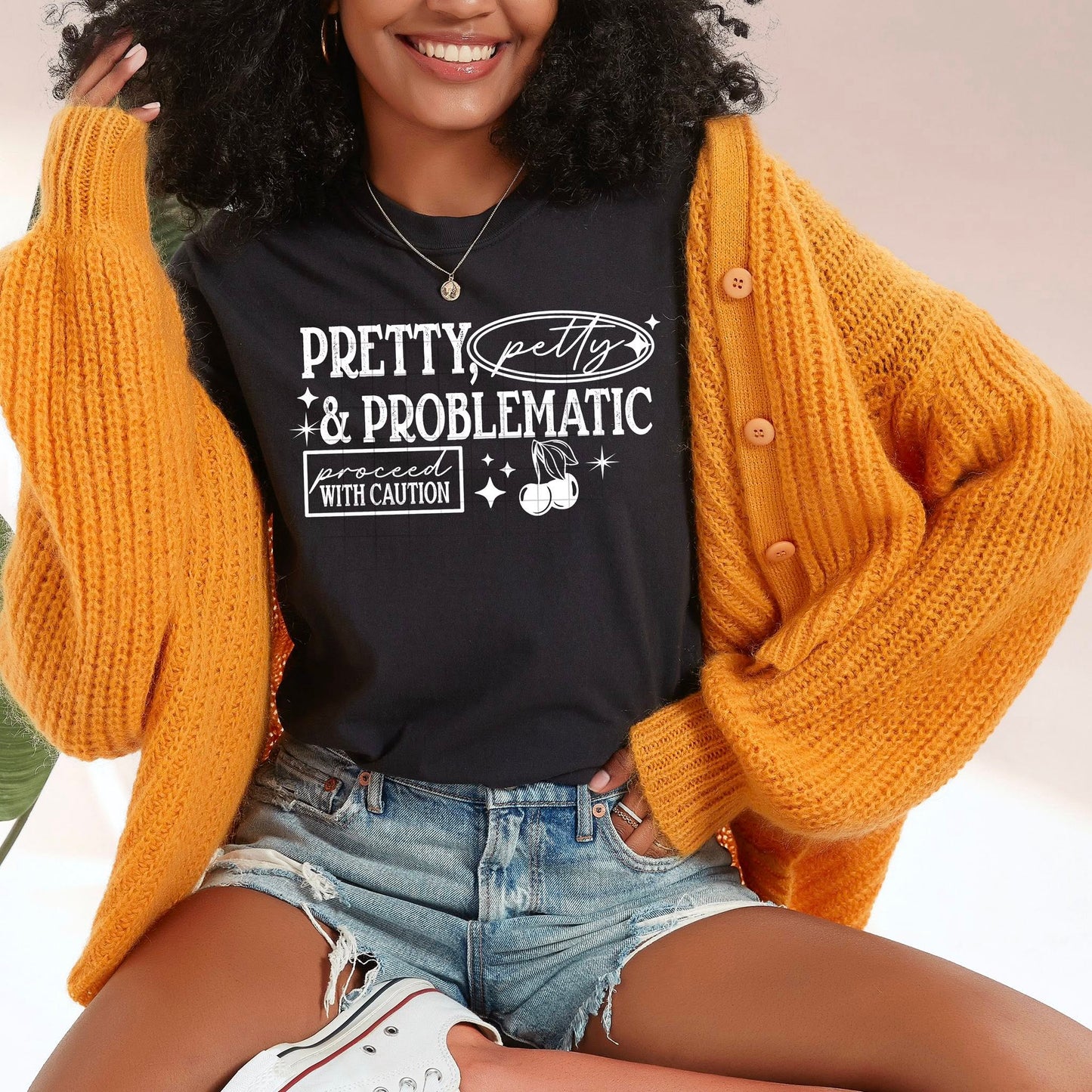 Pretty Petty Problematic Single Color White-Ready to Press Transfer