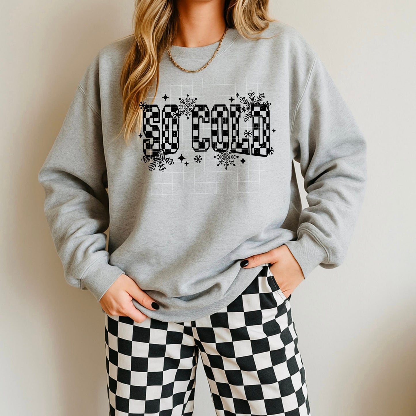 So Cold Checker Single Color Black-Ready to Press Transfer